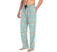 Pantaloni da pigiama da uomo con motivo a ossa di cane, pantaloni da pigiama da uomo, pantaloni da pigiama rilassati con coulisse con tasche, Multicolore, M