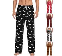 Pantaloni da pigiama da uomo lunghi in cotone - Pjama pantaloni da uomo con polsini - Pigiama invernale lounge pantaloni lounge pantaloni leggeri invernali da notte pantaloni casual pantaloni larghi