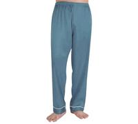 Pantaloni da pigiama da uomo, lunghi, sottili, per il sonno, da uomo, lunghi, in tinta unita, elastici, comodi da notte con fondo morbido, pantaloni lunghi per il tempo libero, 4 pezzi, Blu marino, L