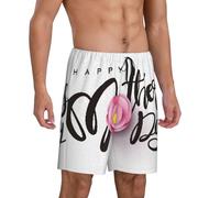 Pantaloni da pigiama da uomo, per la festa della mamma (3), comodi pantaloncini da pigiama da uomo, pantaloncini da pigiama da uomo, Nero, XXL