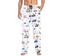 Pantaloni da pigiama leggeri e alla moda con motivo Elicottero e Auto