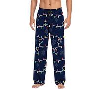 Pantaloni da pigiama natalizi da uomo, pantaloni da salotto da uomo elasticizzati in vita comodi pantaloni elasticizzati con coulisse stampa divertente pantaloni da pigiama casual larghi pantaloni a