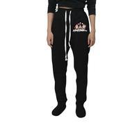 Pantaloni da pigiama per adulti con piedi in vita elastica coulisse jogging abbigliamento notte tasche Jogging donna harem chic elastico alta tasca allenamento sport yoga e fitness, Nero , M