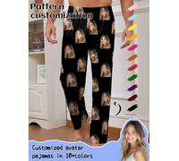 Pantaloni da pigiama personalizzati da uomo con disegni unici e interessanti come ritratti, volti di coppia, animali domestici, cartoni animati e temi natalizi, adatti per l'inverno L,M,S,XL,XS,XXLGra