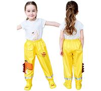 Pantaloni da pioggia per bambini bebe boy ragazza con strisce riflettenti overpantalone impermeabile ad alta visibilità pantaloni impermeabili anti-fango, di sicurezza, tuta da pioggia per bambini