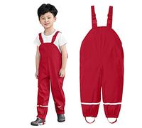 Pantaloni da pioggia per bambini Salopette impermeabili per ragazze e ragazzi Salopette impermeabili Tuta leggera per pioggia Pantaloni antivento Outdoor Riflettente Fango Pant Unisex con striscia