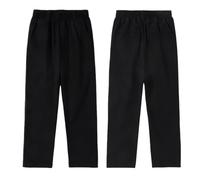 Pantaloni da ragazzo Pantaloni in cotone a gamba larga per uniforme scolastica Pantaloni per bambini dritti carino pantaloni tasche posteriori elastico in vita pantaloni estivi fondo elastico, Nero