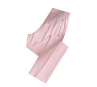 Pantaloni da resort da donna oversize regolabili comodi da allenamento in lino smoking estivo champagne jeans alla moda comodi ricamati da donna pantaloni tuta da palestra, rosa, XXL