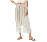 Pantaloni da salotto da donna con elastico in vita comoda (bianco M)