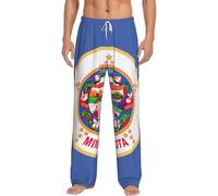 Pantaloni da salotto leggeri con stampa della bandiera dello stato del Minnesota, elastico in vita e tasche laterali, per la casa e i weekend pigri