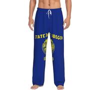 Pantaloni da salotto leggeri con stampa della bandiera dello stato dell'Oregon, elastico in vita e tasche laterali, per la casa e i weekend pigri