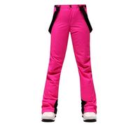 Pantaloni Da Sci Donna Di Grandi Dimensioni, Pantaloni Da Escursionismo Donna Modulabile, Slacks Inverno Di Spessore Portachiavi Esterno Caldo Sportswear Pantaloni Snowboard Slacks Softshell Tinta