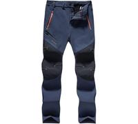 Pantaloni da Sci Impermeabili, Coppia di Pantaloni Softshell, Pantaloni da Trekking Ispessiti in Pile Caldo, Pantaloni Antivento All'aperto, Pantaloni da Neve Invernali, Men's Dark Blue, 6XL