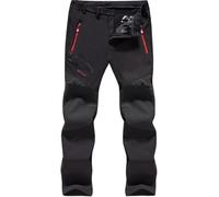 Pantaloni da Sci Impermeabili, Coppia di Pantaloni Softshell, Pantaloni da Trekking Ispessiti in Pile Caldo, Pantaloni Antivento All'aperto, Pantaloni da Neve Invernali, Men's Black, 20