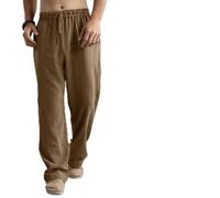 Pantaloni da spiaggia casual da uomo Pantaloni da yoga leggeri Pantaloni da uomo in cotone e lino pantaloni elasticizzati in vita pantaloni a gamba dritta pantaloni estivi da spiaggia a gamba larga
