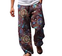 Pantaloni da spiaggia da uomo estivi per vacanze 3D pantaloni stampati a gamba larga pantaloni stravaganti floreali vestibilità regolare pantaloni con coulisse pantaloni casual smart hip hop pantaloni