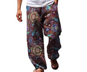 Pantaloni da spiaggia da uomo estivi per vacanze 3D pantaloni stampati a gamba larga pantaloni stravaganti floreali vestibilità regolare pantaloni con coulisse pantaloni casual smart hip hop pantaloni
