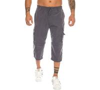 Pantaloni da trekking a 3/4 da uomo, convertibili, con cerniera, leggeri, cargo, sotto il ginocchio, traspiranti (grigio scuro, M)