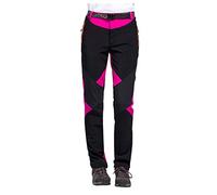 Pantaloni da trekking da donna, elasticizzati, invernali, da sci, impermeabili, caldi, imbottiti, in softshell, antivento, con tasche, pantaloni sportivi invernali, comodi per il tempo libero, Rosa