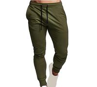 Pantaloni da trekking da uomo ad asciugatura rapida pantaloni leggeri da palestra da uomo dritti slim pantaloni da jogging elastici in vita comodi pantaloni traspiranti con coulisse S-3XL, Verde, S