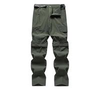 Pantaloni da trekking da uomo, convertibili, con chiusura lampo, ad asciugatura rapida, estivi, traspiranti, per attività all'aria aperta, leggeri, per arrampicata e equitazione, Verde militare, 5XL