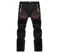 Pantaloni da trekking da uomo, leggeri, impermeabili, ad asciugatura rapida, con tasche multiple con cerniera, per passeggiate all'aperto, sport e attività ad asciugatura rapida, Marrone, S