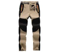 Pantaloni da trekking da uomo Softshell resistenti all'acqua pantaloni da lavoro da uomo leggeri ad asciugatura rapida pantaloni da esterno con tasche multiple con cerniera pantaloni elasticizzati