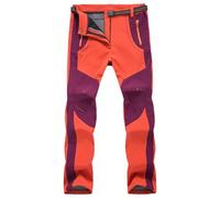 Pantaloni da trekking softshell foderati in pile, da donna e da uomo, in autunno e inverno, con imbottitura aggiuntiva, imbottiti, da donna, Colore: arancione., 4XL