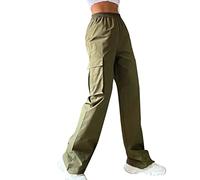 Pantaloni da tuta da donna, elasticizzati, da spiaggia, da lavoro, eleganti, da viaggio, oversize, yoga, vestibilità regolare, alla moda, Verde, XL