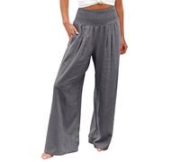 Pantaloni da tuta da donna lucidi multicolore asciugatura mimetico scuro pantaloni casual per donna cintura elegante a vita alta cotone allenamento oversize business, Grigio, 5XL