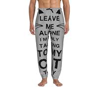 Pantaloni da Tuta da Uomo Eave Me Alone I'm Only Talking to My Cat Pantaloni Casual da Jogging con Tasche Leggings Sportivi 3D M