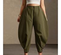 Pantaloni da ufficio a vita alta a forma di barile con polsini con bottoni dorati, da ufficio a sera, dalla scrivania alla cena, dal lavoro al fine settimana, stile ufficio chic, versatile, stile quot