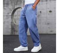Pantaloni da uomo a gamba dritta a quadri, colore blu, design semplice e confortevole, ottimi per uso casual, regalo perfetto per il fidanzato/marito, stile Y2K L,M,S,XL,XXLquadriTessuto intrecciato