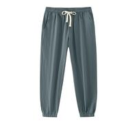 Pantaloni da uomo a gamba dritta pieghettati con polsino lungo di base per uomo in lino sport palestra festival jogger estate autunno pantaloni 2025, T-124 Army Verde Lime, XL