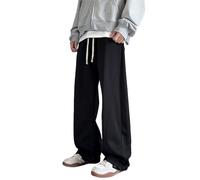 Pantaloni da uomo a gamba larga tinta unita vestibilità ampia Pantaloni da jogging Vestibilità regolare Pantaloni della tuta con coulisse con tasche Casual Comfort Pantaloni da uomo Gamba dritta