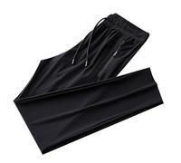 Pantaloni da uomo alla moda oversize con vestibilità elastica, gamba dritta per un comfort casual nella vita di tutti i giorni, Nero , 3XL