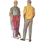 Pantaloni Da Uomo Anni '50 Con Motivo E Camicia - Torace=38” (96,5cm)