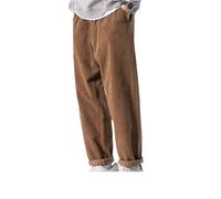 Pantaloni da uomo Autunno Inverno Velluto a Coste Vintage Giapponese Pantaloni Dritti In Vell, cachi, XL