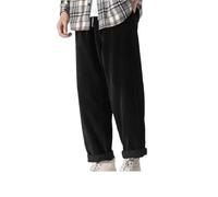 Pantaloni da uomo Autunno Inverno Velluto a Coste Vintage Giapponese Pantaloni Dritti In Vell, Nero , XL