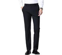 Pantaloni da uomo casual da lavoro con parte anteriore piatta da uomo casual fit pantaloni anteriori piatti senza rughe Comfort Stretch Dress Pant, Nero , 46
