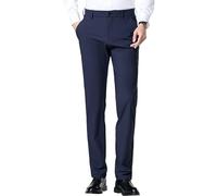 Pantaloni da uomo casual da lavoro con parte anteriore piatta da uomo casual fit pantaloni anteriori piatti senza rughe Comfort Stretch Dress Pant, blu navy, 46
