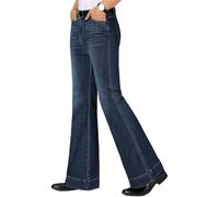 Pantaloni da uomo classici da discoteca retrò svasati in denim vintage rilassati con fondo a campana jeans anni '60 anni '70 pantaloni jeans elasticizzati, M