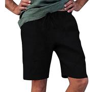 Pantaloni da Uomo con Coulisse in Cotone Canapa e Pantaloncini Pantaloni da Uomo Estivi Casual Larghi Ginocchiere Calcio