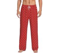 Pantaloni da uomo con coulisse in cotone - Pantaloni natalizi da uomo con elastico in vita, pantaloni leggeri da pigiama a gamba dritta, pantaloni da tuta taglie forti, pantaloni da casa con coulisse