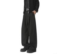 Pantaloni da uomo coreani a gamba larga, vestibilità dritta