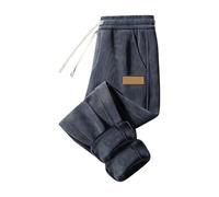 Pantaloni da uomo foderati in pile in velluto a coste da uomo pantaloni della tuta caldi con risvolto pantaloni da tuta comodi pantaloni da vacanza elastici in vita pantaloni casual casual casual