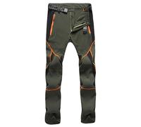 Pantaloni da uomo in cotone con cuciture a contrasto e utilità P | ockets, vita media Pull On Plain Weave Design per passeggiate, escursioni e uso quotidiano; cinque opzioni di colore mostrate