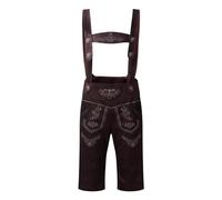 Pantaloni da uomo in pelle di cervo, pantaloni lunghi da uomo, in pelle, con bretelle, di alta qualità, classici al ginocchio, in pelle, per Oktoberfest