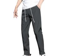 Pantaloni da uomo in seta ghiacciata, leggeri, ad asciugatura rapida, pantaloni da jogging elasticizzati, con coulisse, pantaloni chino per allenamento, atletici, vestibilità larga, casual, con