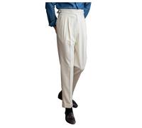 Pantaloni da uomo in stile Napoli, stile retrò, pantaloni chino semplici, in cotone, casual, con tasche, ad asciugatura rapida, per il tempo libero, vestibilità e traspirante, bianco, 36